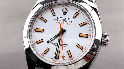 rolex 116400 milgauss white|rolex milgauss 116400gv price.